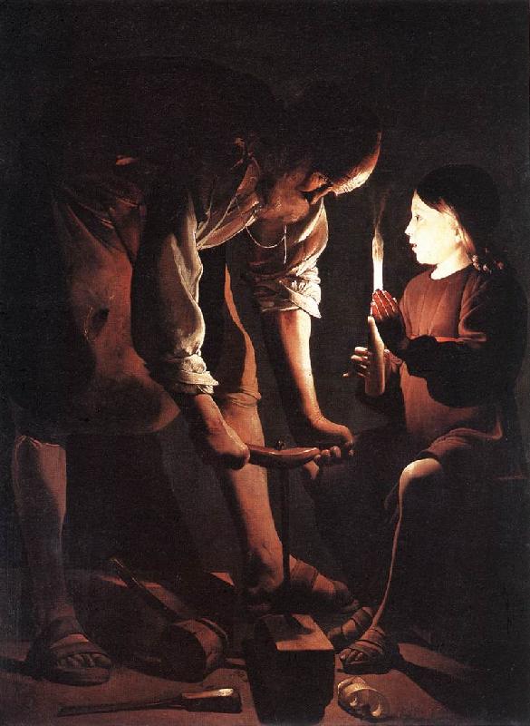 LA TOUR, Georges de Christ in the Carpenter's Shop (detail) s